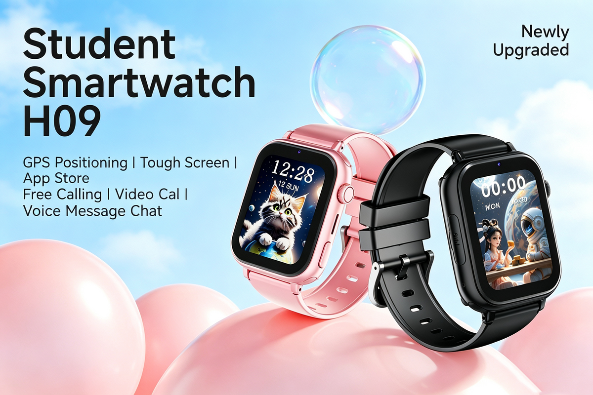 KAPAET EK-90B 4G kids GPS smartwatch showing two-way calling and location tracking on wrist