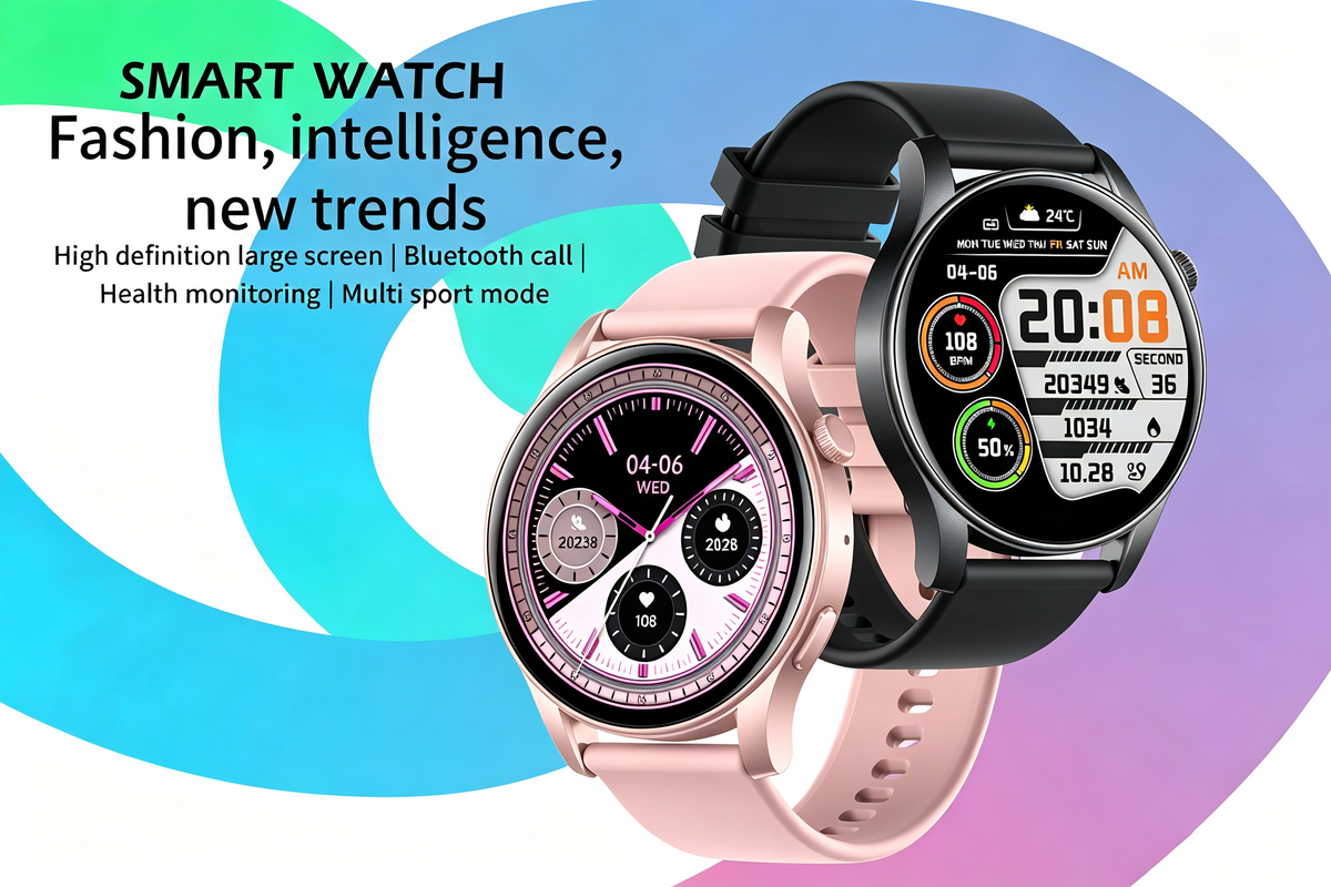 KAPAET SW08J fitness smartwatch with AMOLED display and AI voice assistant on wrist